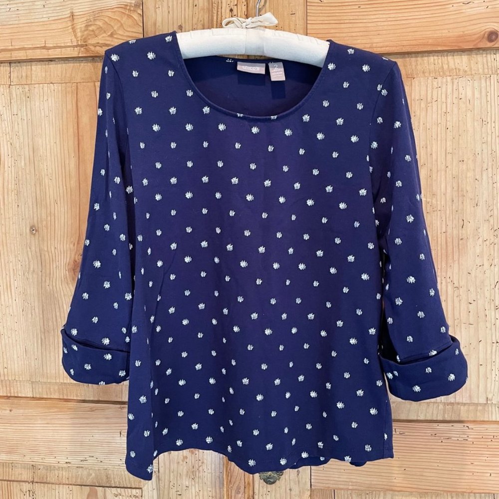 Chico's 3/4 sleeve Cotton Top
